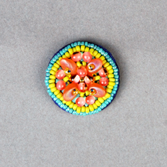 Bead embroidered earring